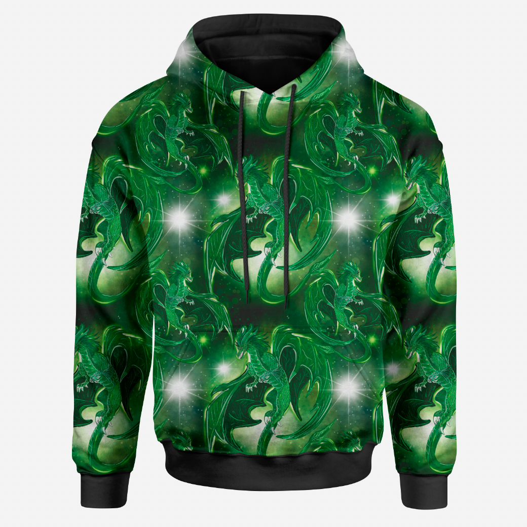 Dragons Green Large GOTS-Jogging/French Terry 280g/m3