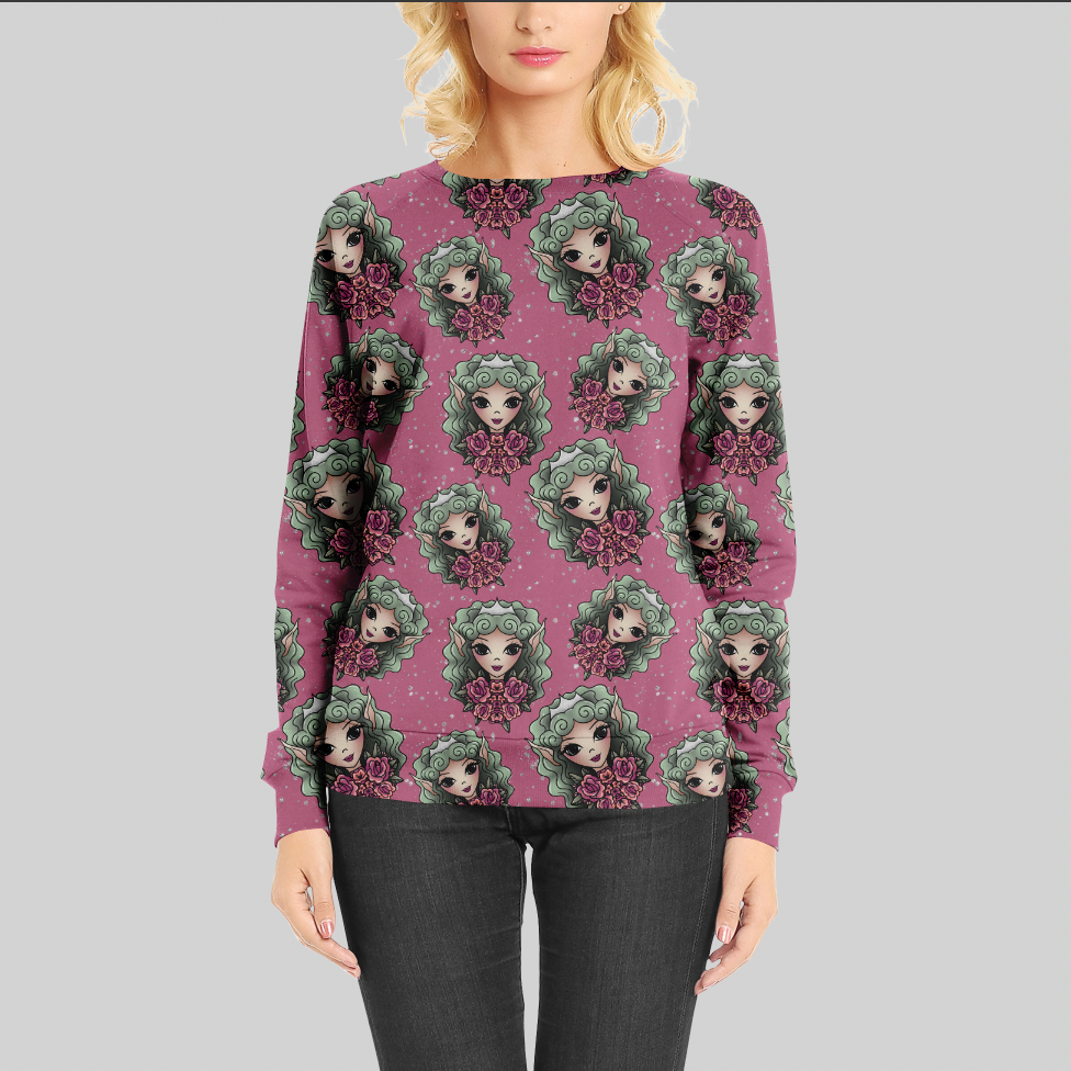 Floral Pixie Rose GOTS-Trikå/Jersey