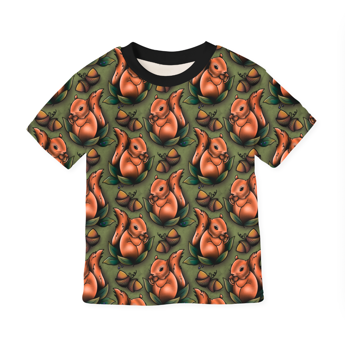 Autumn Squirrel Harmonic Green GOTS-Trikå/Jersey