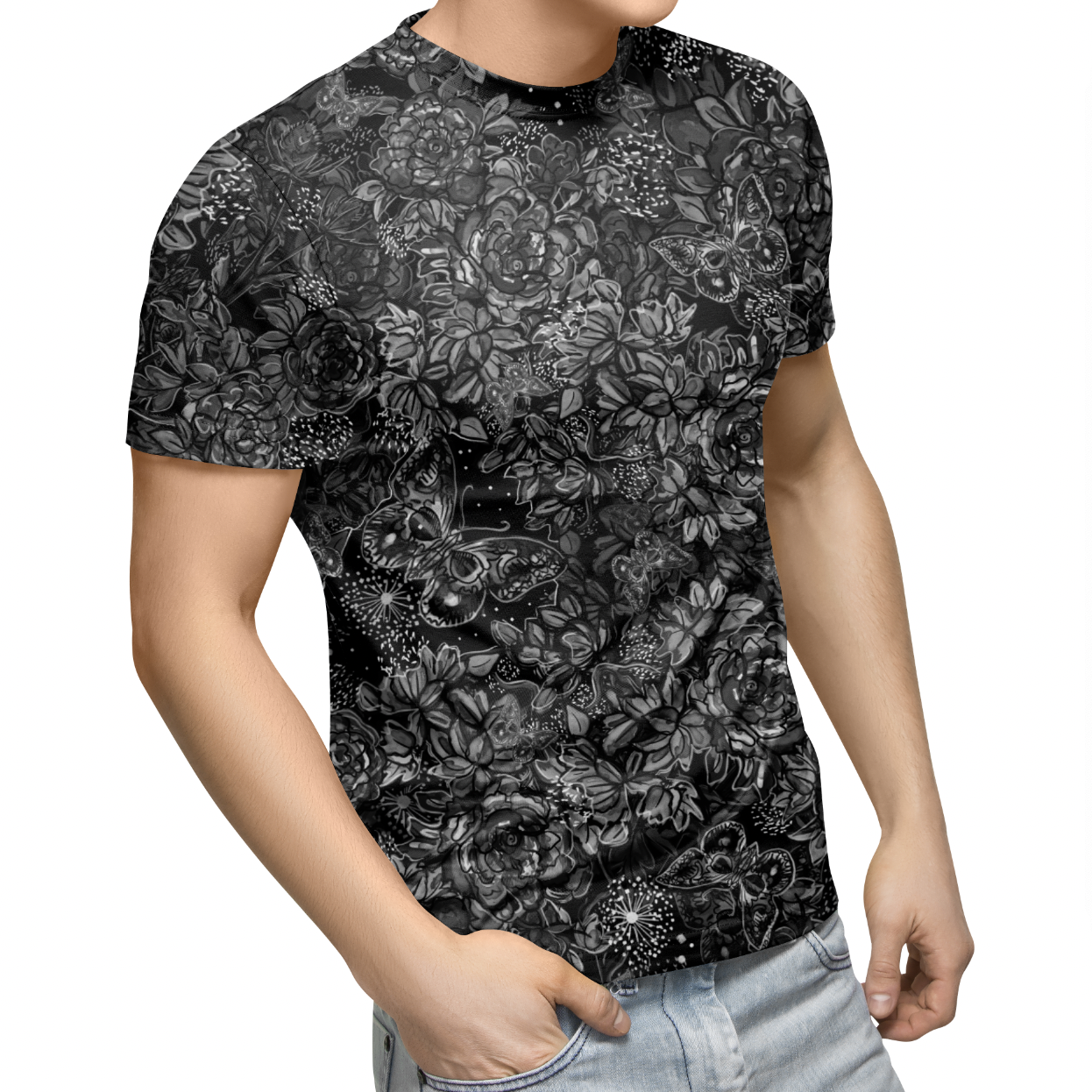 Inspired Mono Flowers GOTS-Jogging/French Terry