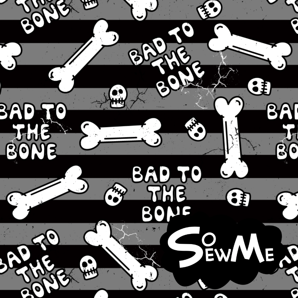 Bad to the Bone Grey Stripes GOTS-Jogging/French Terry