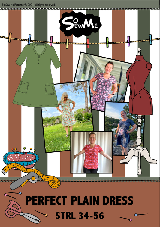 Perfect Plain Dress Strl 34-56 Pappersmönster