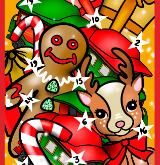 Julkalender-Kit Tokig Jul Röd kant