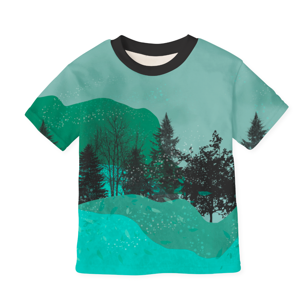 Desert Trees Fullbreddsrapport Aqua GOTS-Jogging/French Terry FÖRHANDSBOKNING