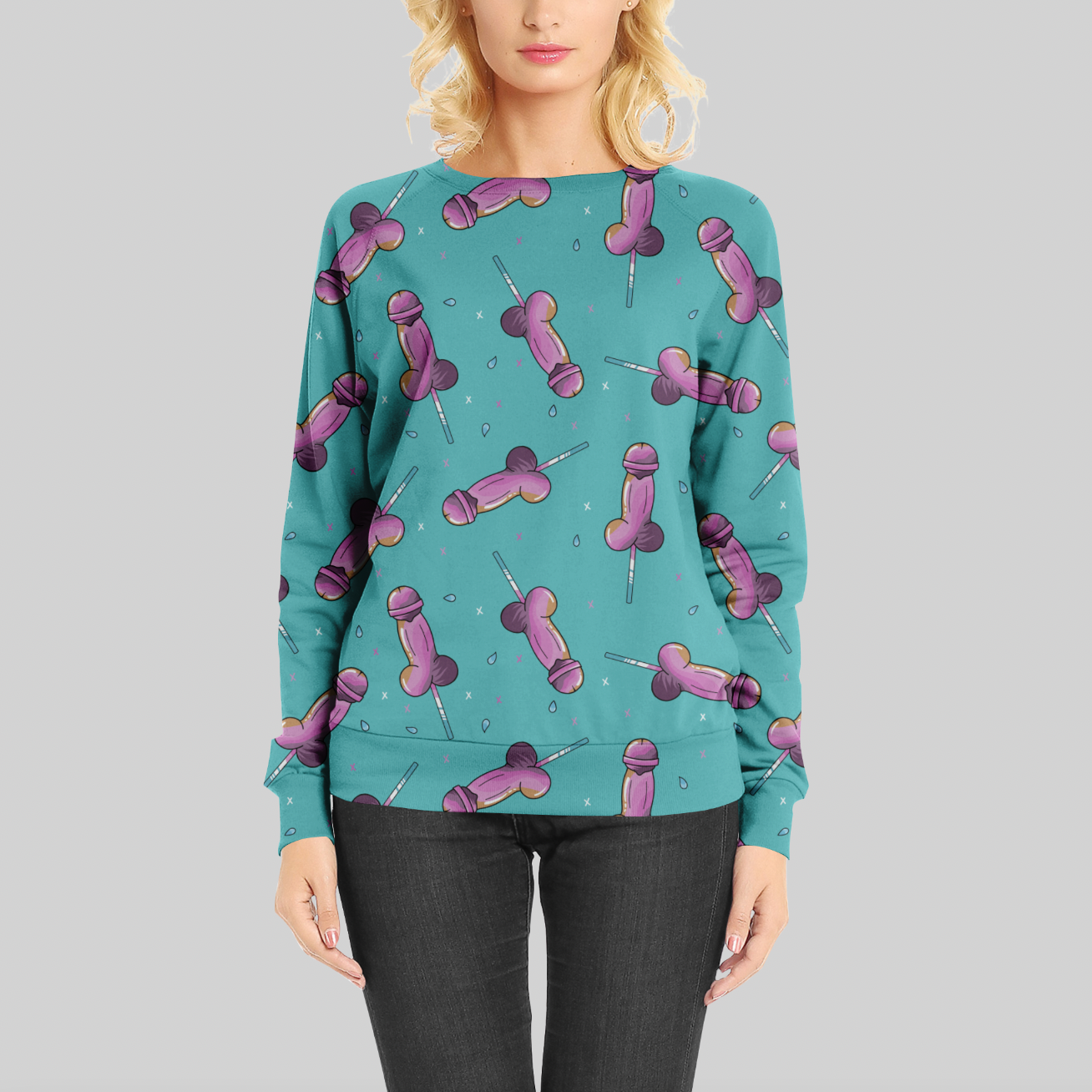 Bouncy Little C*ck Lollies Aqua GOTS-Trikå/Jersey