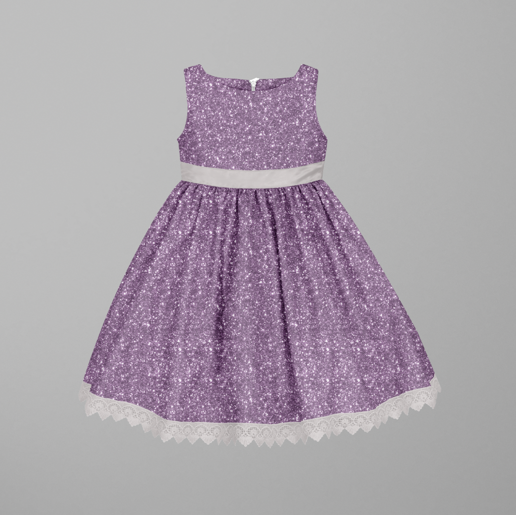 Chunky Glitter Illusion Purple GOTS-Trikå/Jersey