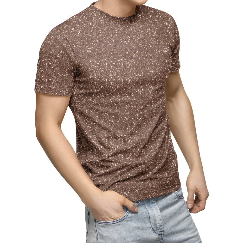 Chunky Glitter Illusion Dark Champagne GOTS-Trikå/Jersey