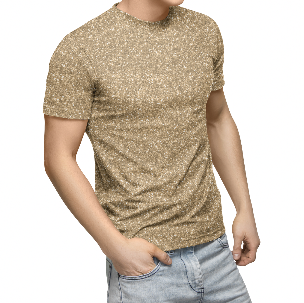Chunky Glitter Illusion Gold GOTS-Trikå/Jersey