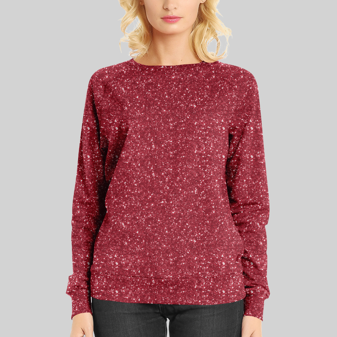 Chunky Glitter Illusion Red GOTS-Trikå/Jersey