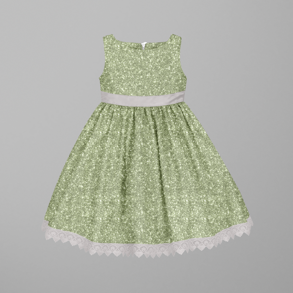 Chunky Glitter Illusion Pistasch GOTS-Trikå/Jersey