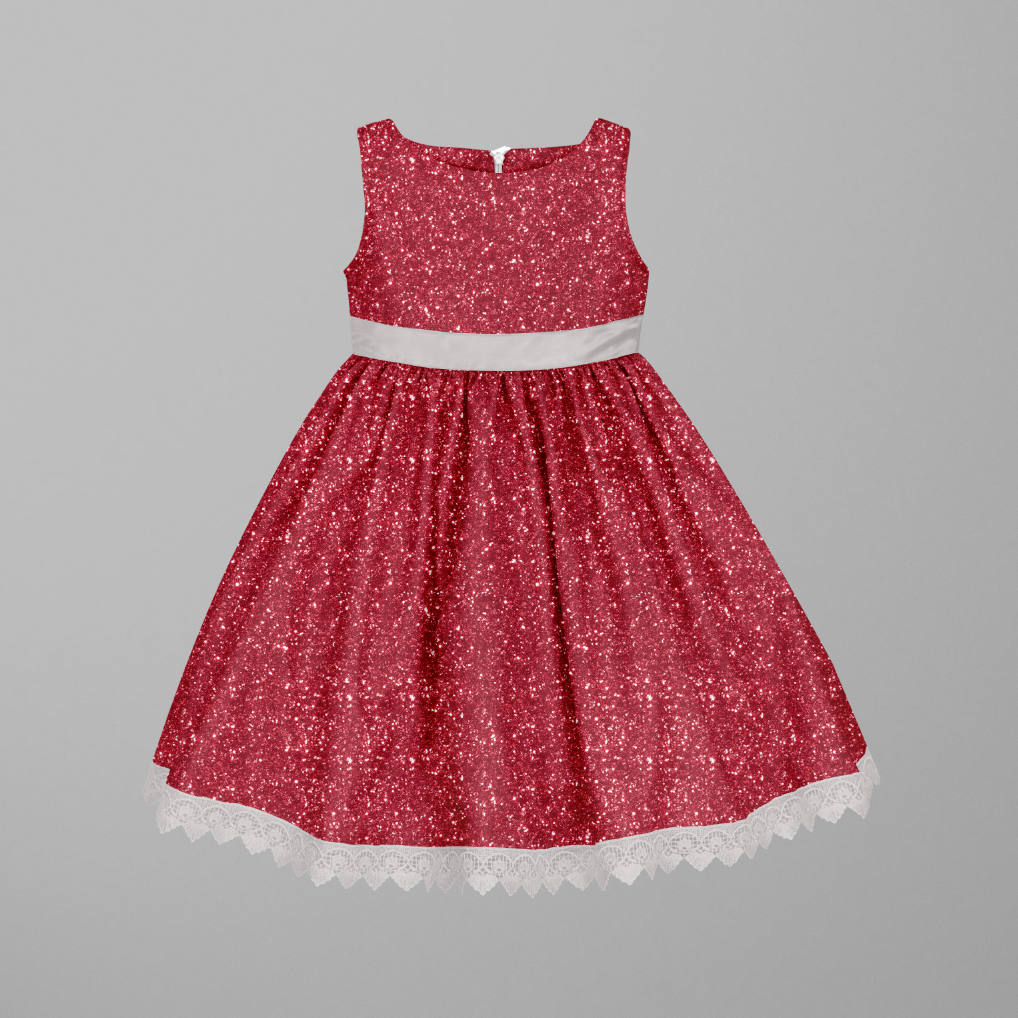 Chunky Glitter Illusion Red GOTS-Trikå/Jersey