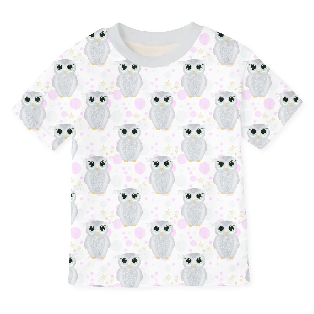 Cute Owls Pink GOTS-Trikå/Jersey