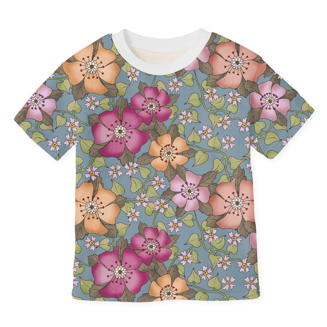 LOVEly Flowers Multi Blue GOTS-Jogging/French Terry