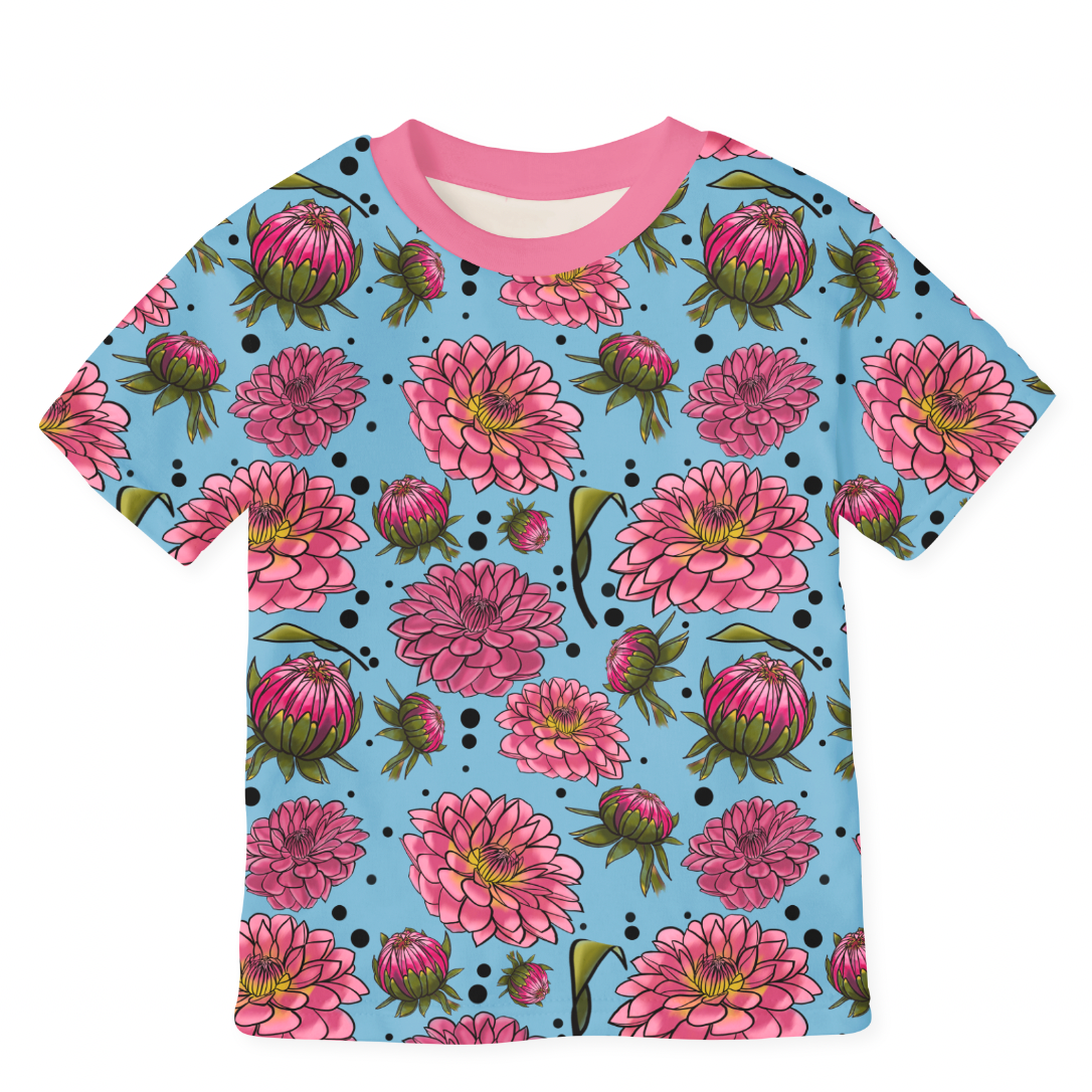 Lilla Blåbärs Blommor GOTS-Trikå/Jersey