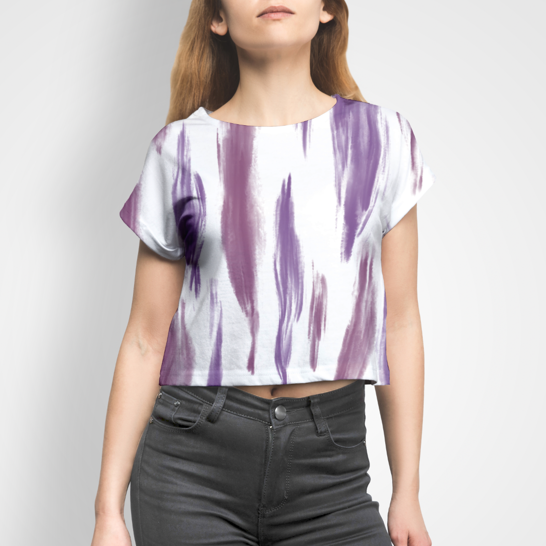 Hippie Purple on White GOTS-Jogging/French Terry