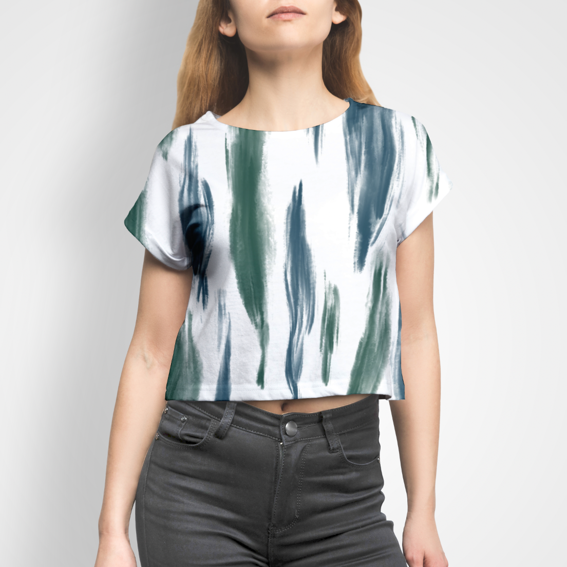 Hippie Aqua on White GOTS-Trikå/Jersey