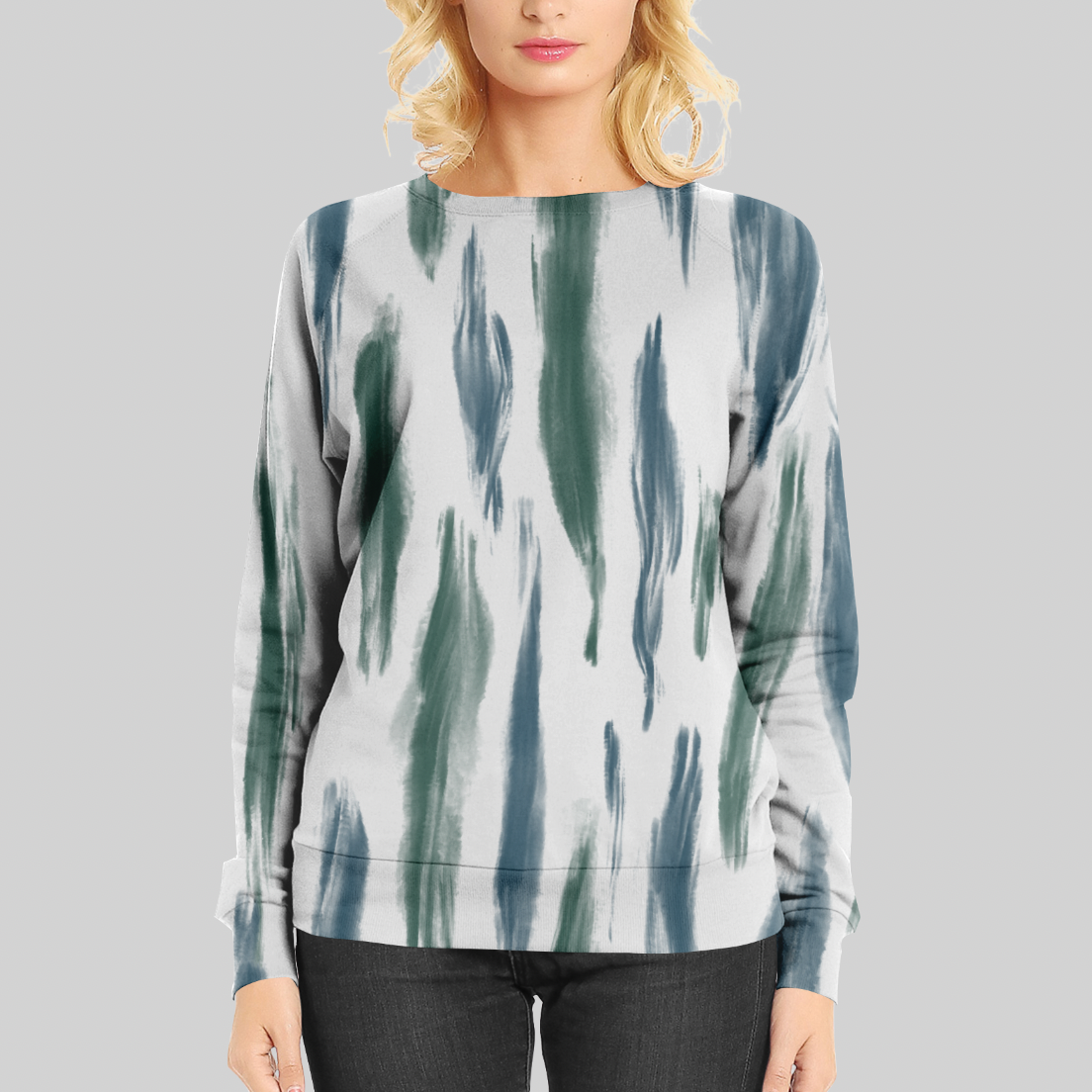 Hippie Aqua on White GOTS-Trikå/Jersey