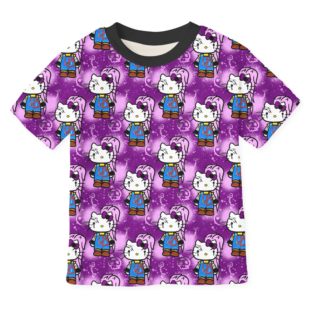 Punk Kitty Purplink GOTS-Trikå/Jersey