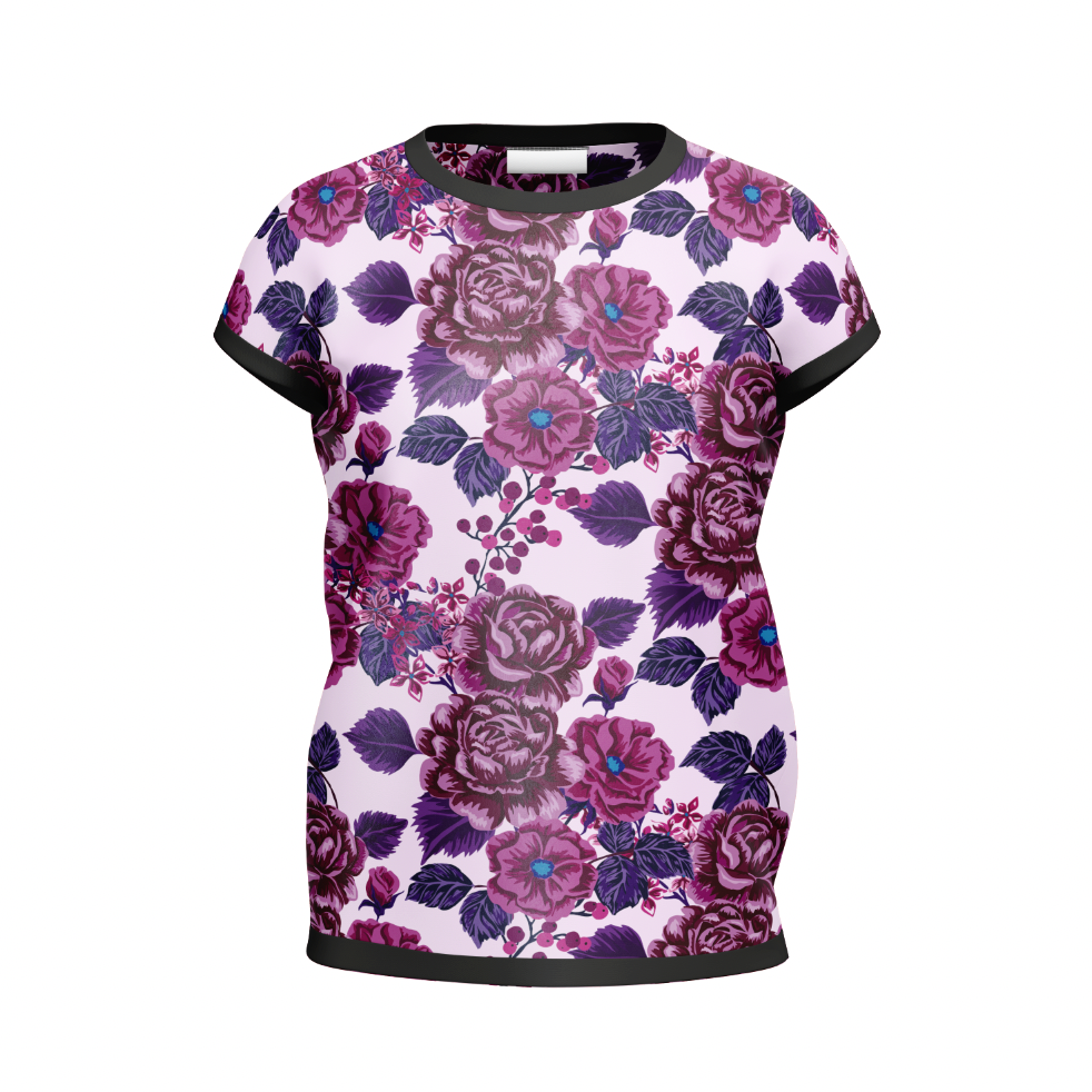 Purple Flowers GOTS-Trikå/Jersey