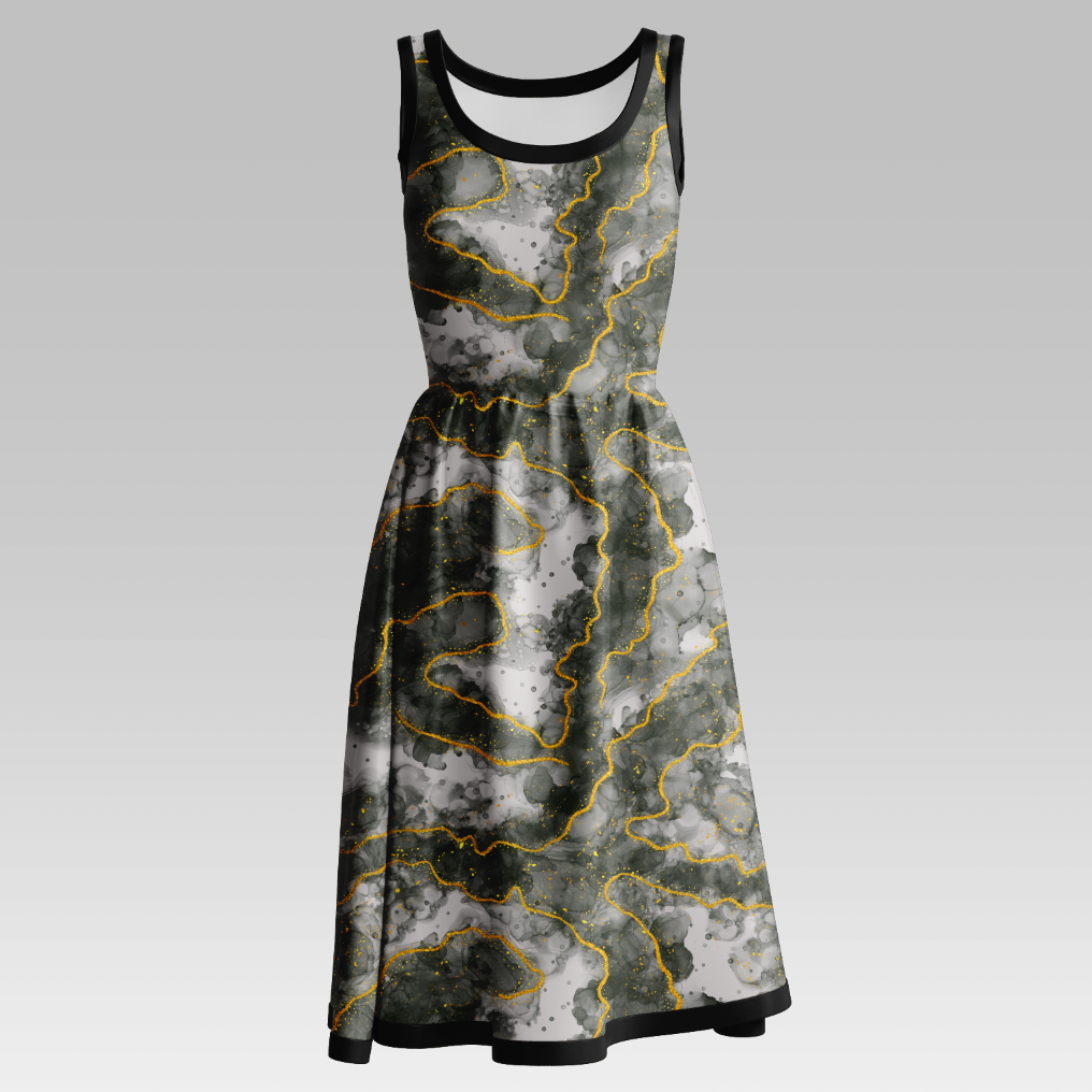 Marble Look Grey GOTS-Jogging/French Terry