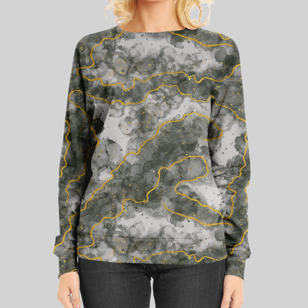 Marble Look Grey GOTS-Jogging/French Terry