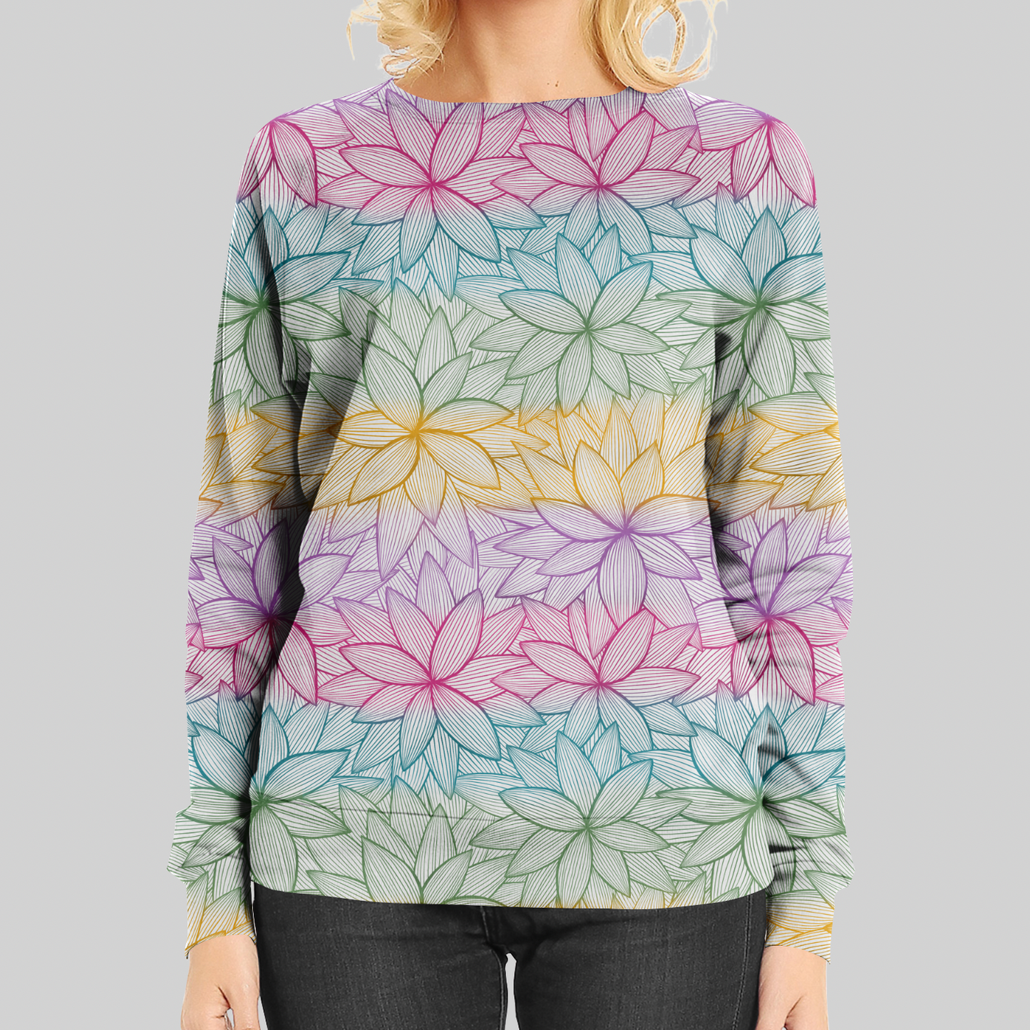 Fanatic Flowers Rainbow/White GOTS-Trikå/Jersey