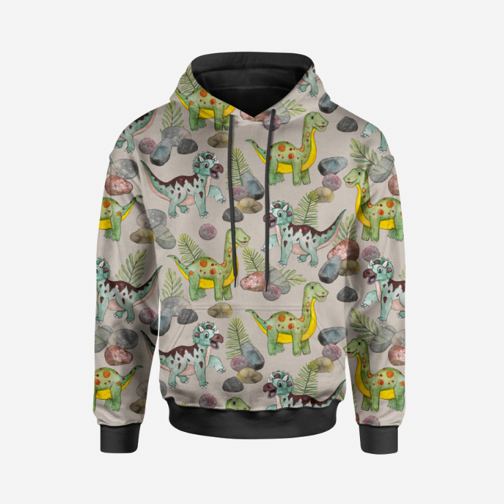 Watercolor Dinos Beige GOTS-Trikå/Jersey