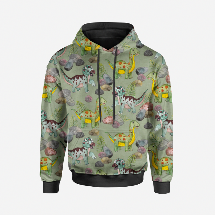 Watercolor Dinos Green GOTS-Trikå/Jersey