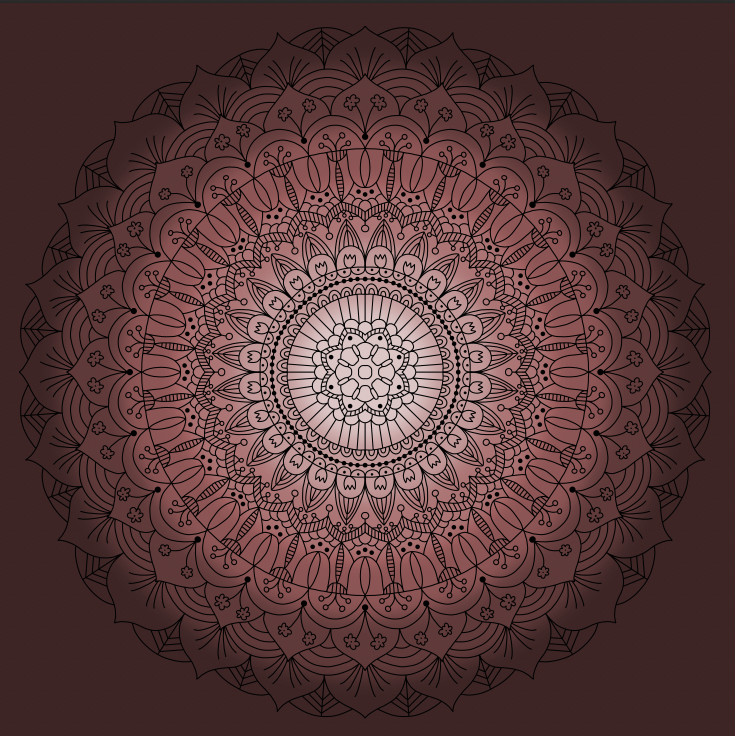 Mandala Skirt Beige/Brown Cirkelkjolsrapport GOTS-Trikå/Jersey