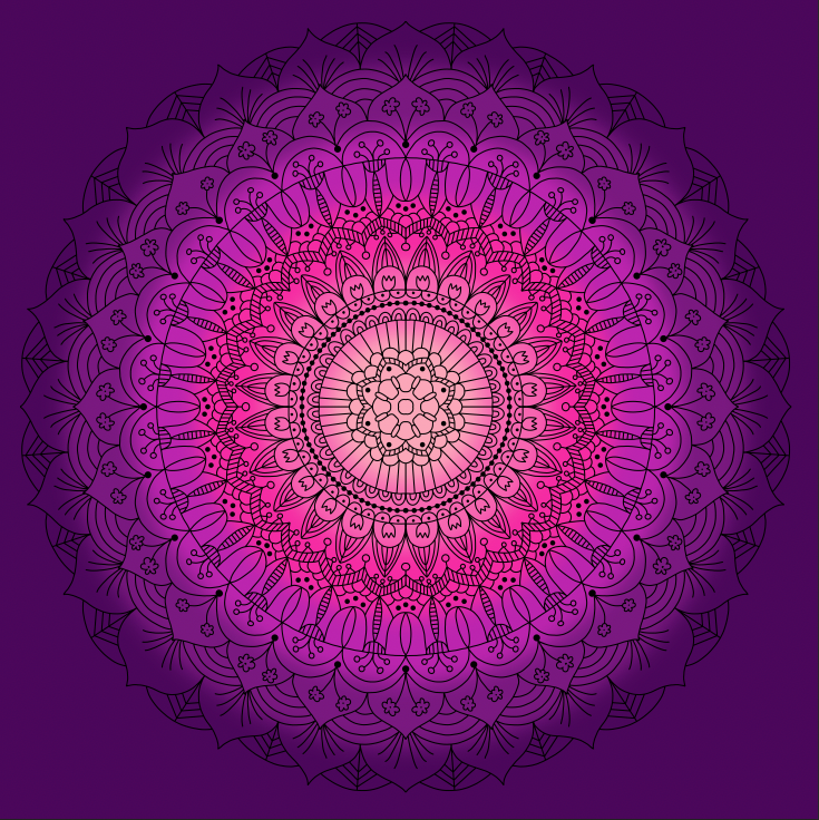 Mandala Skirt Purple Pink Cirkelkjolsrapport Apella-Jersey