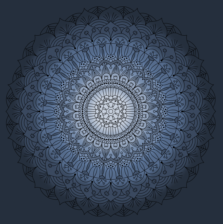 Mandala Skirt Denim Blue Cirkelkjolsrapport GOTS-Trikå/Jersey