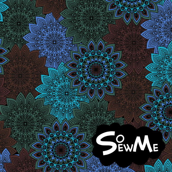 Happy Mandalas Dark/Blue GOTS-Trikå/Jersey