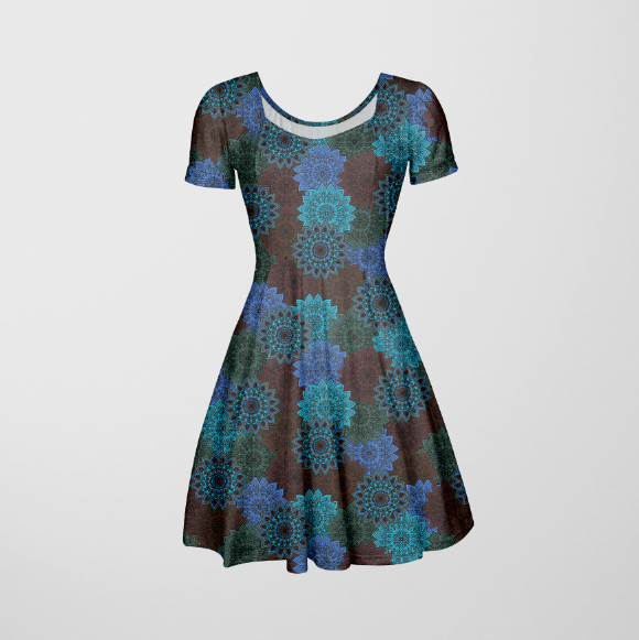 Happy Mandalas Dark/Blue GOTS-Trikå/Jersey