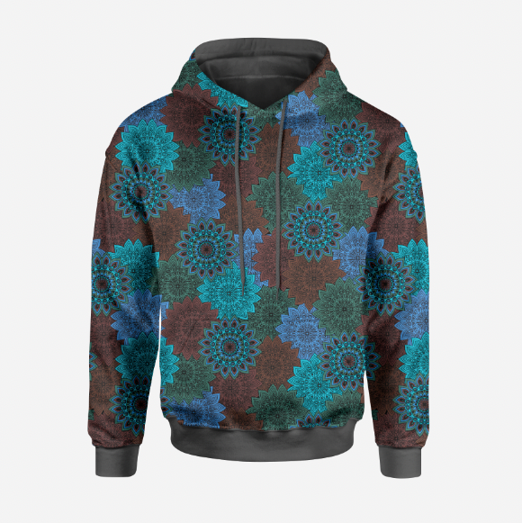 Happy Mandalas Dark/Blue GOTS-Trikå/Jersey