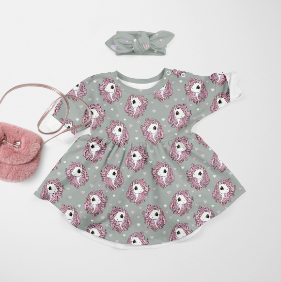 Ribbad GOTS-Trikå Ponnies Mint