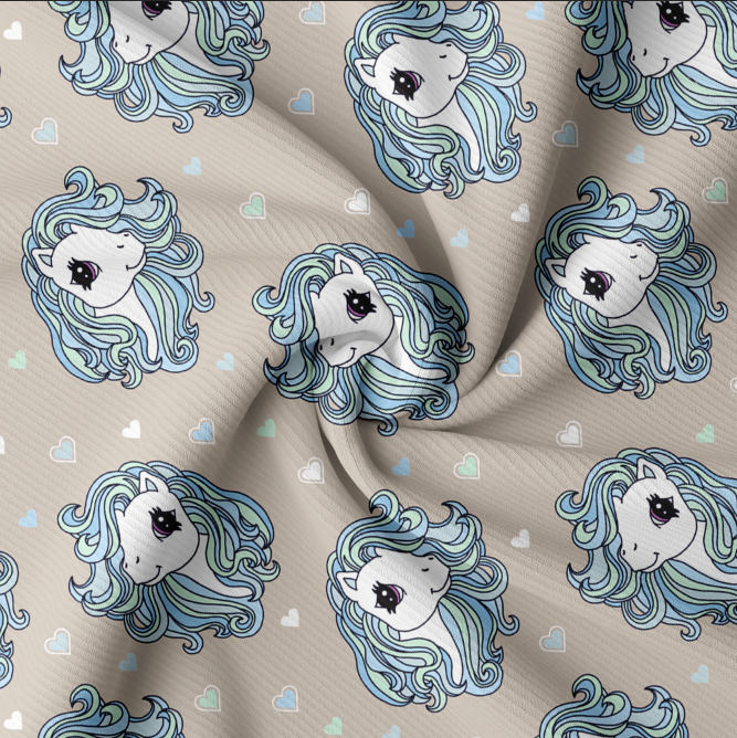 Ribbad GOTS-Trikå Ponnies Nude