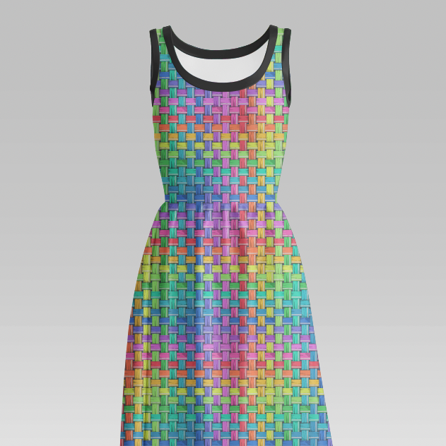 Basket Weave Rainbow GOTS-Trikå/Jersey