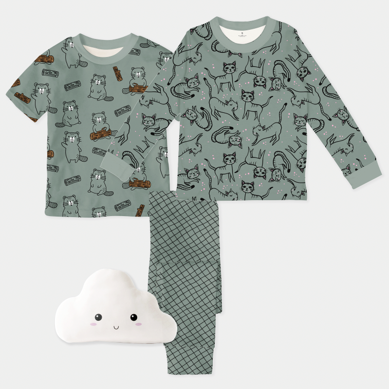 Cat Life Soft Green GOTS-Jogging/French Terry