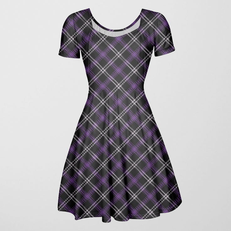 Twisted Tartan Purple GOTS-Trikå/Jersey