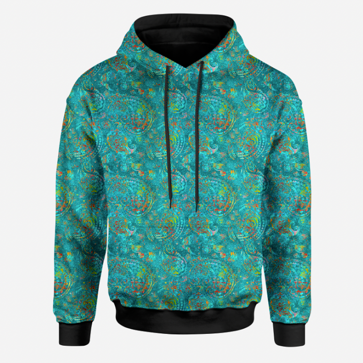 Boho Paisley Teal GOTS-Trikå/Jersey