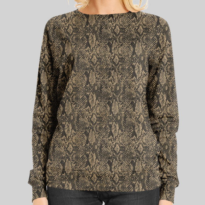 Snake Skin Brown GOTS-Trikå/Jersey