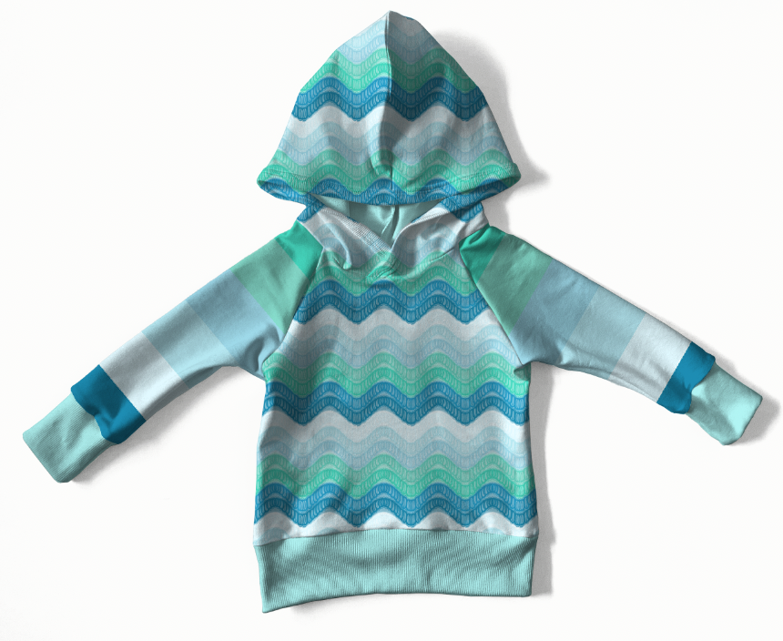 Zigzag Makramé Aqua GOTS-Trikå/Jersey