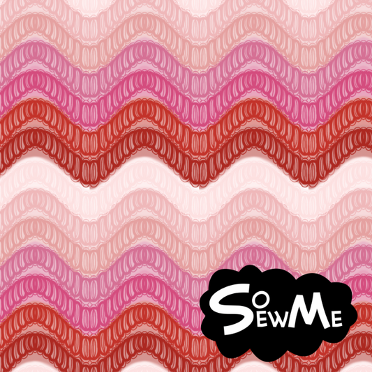 Zigzag Makramé Pink GOTS-Trikå/Jersey