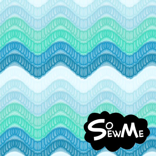 Zigzag Makramé Aqua GOTS-Trikå/Jersey