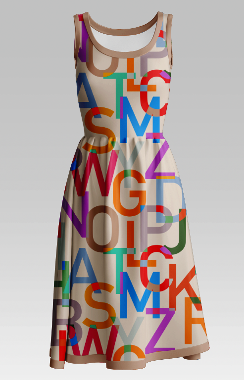 Cool Letters Beige GOTS-Trikå/Jersey