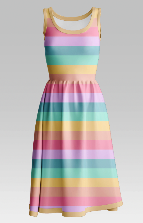 Wide Pastel Stripes GOTS-Trikå/Jersey