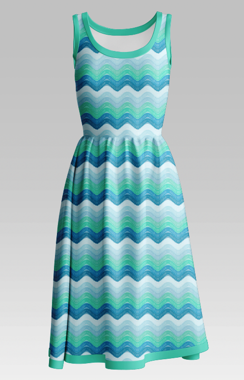 Zigzag Makramé Aqua GOTS-Trikå/Jersey
