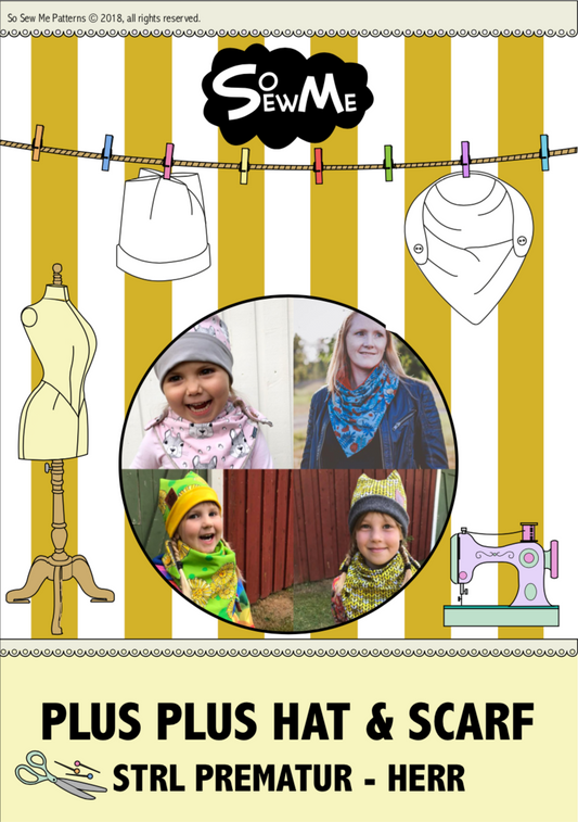 Plus Plus Hat & Scarf strl Prematur-Herr Pappersmönster