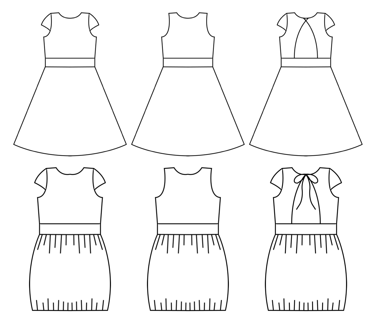 Blueberry Bell Dress Strl 80-164 PDF-mönster