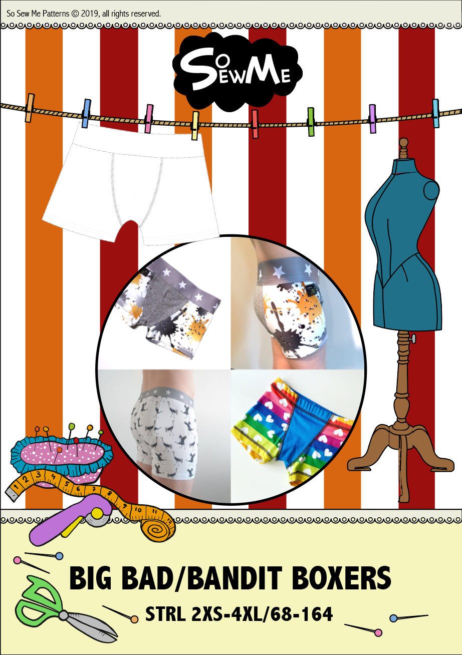 Big Bad & Bandit Boxers Strl 2XS-4XL & 68-164 Pappersmönster